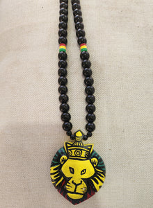 Lion Headed Glass Beaded Necklace